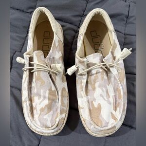Hey Dude Wendy Beige Camo Slip-On Loafers